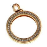 Prívesok (otvárací) QUOINS pozlátený s bielymi zirkónmi QHO-16-R