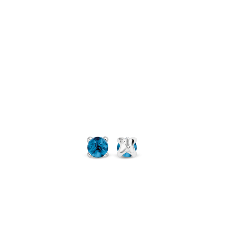 Náušnice TI SENTO s modrým kryštálom 7768DB