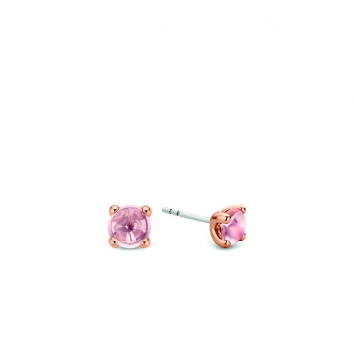 Náušnice TI SENTO s ružovým kryštálom 7768NU