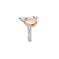 Prsteň TI SENTO s perleťou pozlátený 12156MR