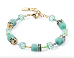Náramok COEUR DE LION GeoCUBE Mono Gold Bracelet Green 4020/30-0533