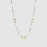 Náhrdelník TI SENTO s oválmi pozlátený 34093ZY
