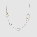 Náhrdelník TI SENTO s kruhmi pozlátený 34099ZY