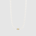 Náhrdelník TI SENTO s perlami pozlátený 34112YP