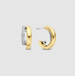 Náušničky TI SENTO s asymetrickou obručou pozlátené 78035ZY