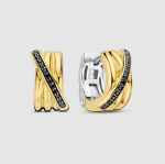 Náušničky TI SENTO kruhy so zirkónmi 12 mm pozlátené 7960BY