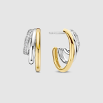 Náušničky TI SENTO so zirkónmi pozlátené 78068ZY