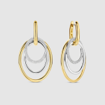 Náušničky TI SENTO kruhy so zirkónmi pozlátené 78067ZY