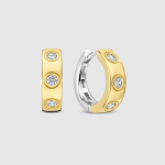 Náušničky TI SENTO kruhy so zirkónmi pozlátené 78046ZY